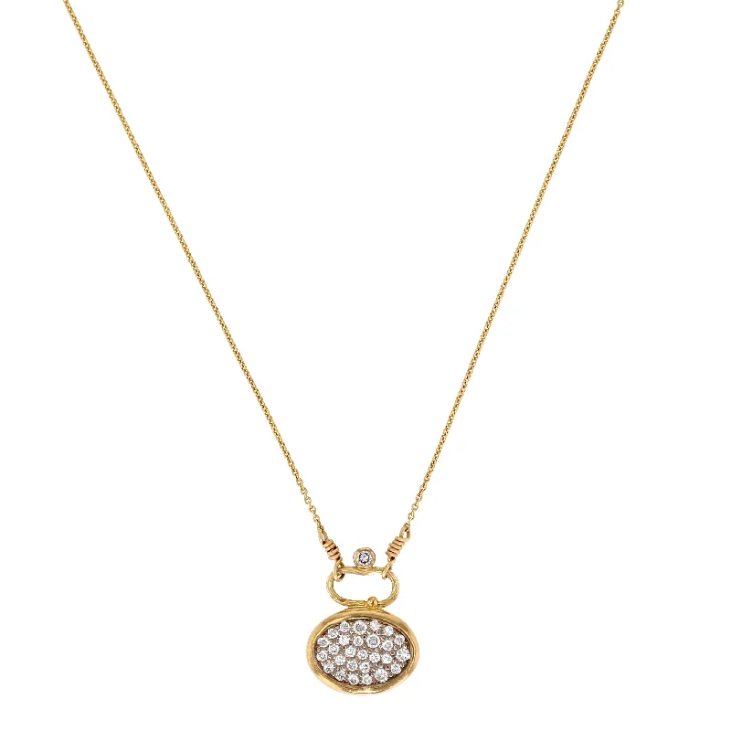 Exclusive Jewelry Sale – Sparkle For Less Pavé 18K & 22K Gold & Whitegold Necklace w. 28 Diamonds