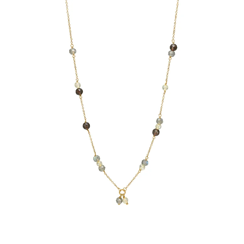 Exclusive Jewelry Sale – Grab Timeless Pieces Now 18K Gold Plated Necklace w. Quartz & Labradorite