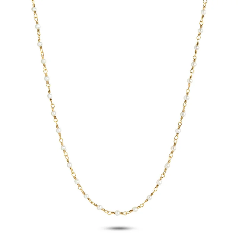 Bold And Beautiful Jewelry Now At Irresistible Prices White 18K Gold Plated Necklace w. Pearls