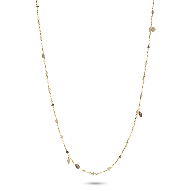 Premium Jewelry, Premium Discounts – Act Fast Limited Edition Grey, Brown & Pink 18K Gold Plated Necklace