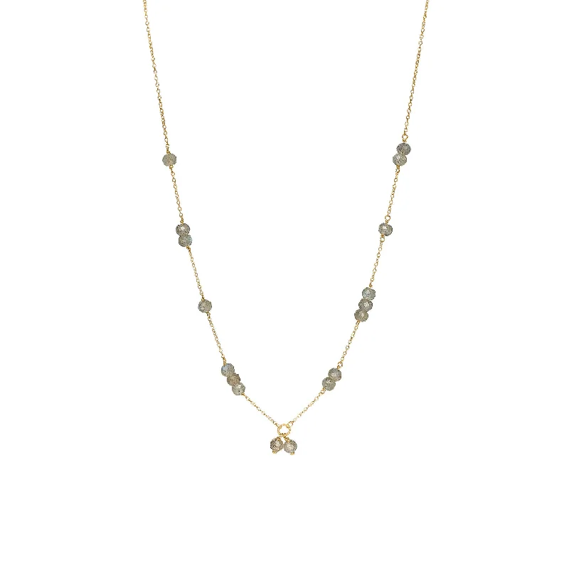 Grab Your Dream Jewelry At The Lowest Prices Unicorn 18K Gold Plated Necklace w. Faceted Labradorite