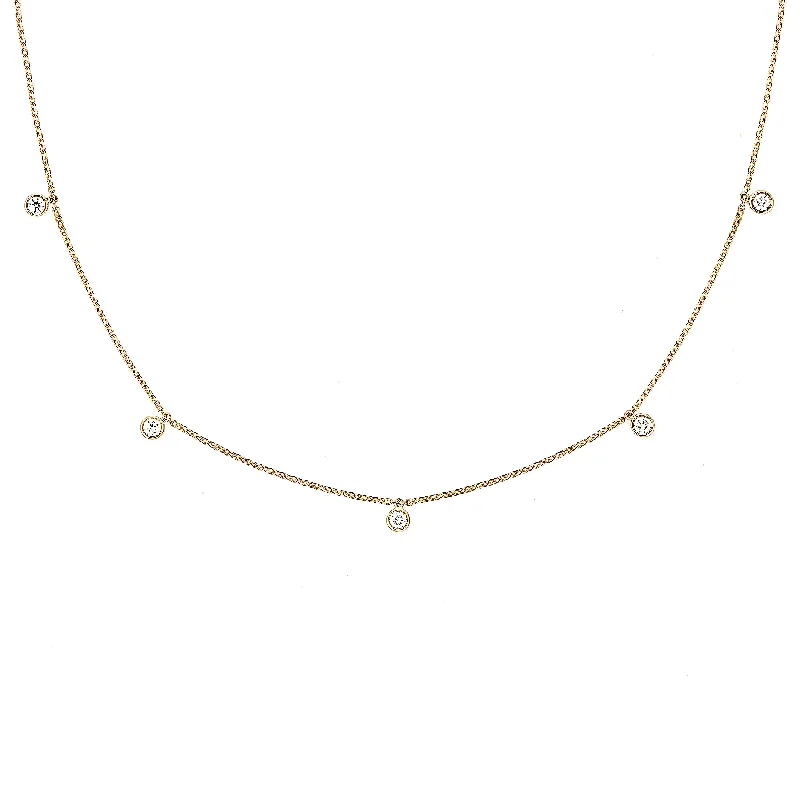 Best Jewelry Deals – Shop Premium Pieces At Great Prices Mini Choker Bezel 18K Gold Necklace w. Diamonds