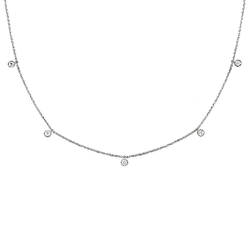 Save On Luxury Jewelry Pieces – Limited-Time Offers Mini Choker Bezel 18K Whitegold Necklace w. Diamonds