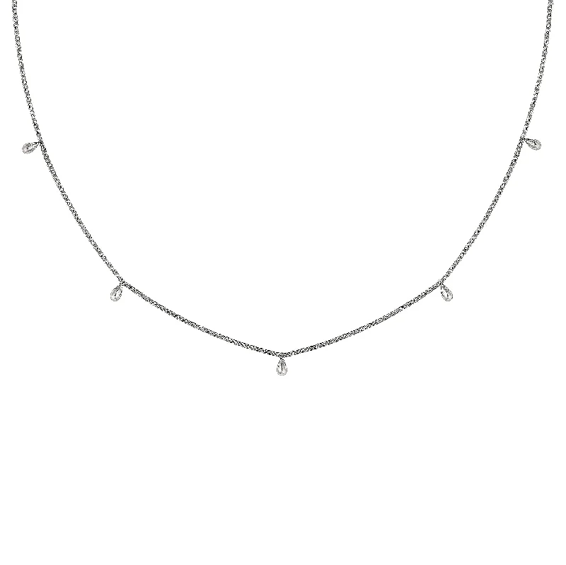 Get Your Favorite Jewelry At The Best Price Mini Choker Drops 18K Whitegold Necklace