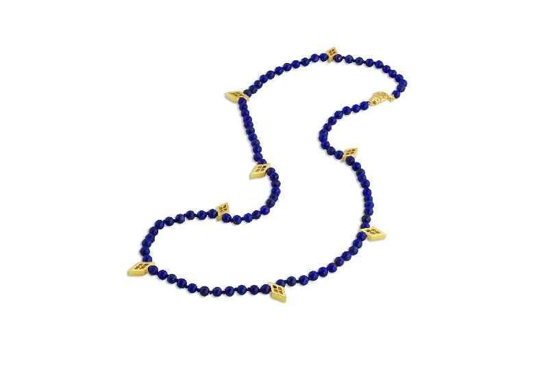High-Quality Jewelry At A Fraction Of The Cost Mazahri | Zan Bead 18K Gold Necklace w. Lapis