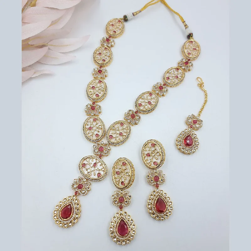 Get The Jewelry You Love At A Price You Love JCM Gold Plated Kundan Stone And Austrian Necklace Set