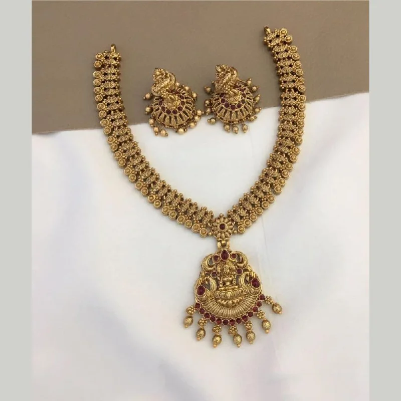 Don't Miss These Dazzling Jewelry Discounts Joyful Jewel Art Matte Gold Plated Pota Stone Temple Necklace Set