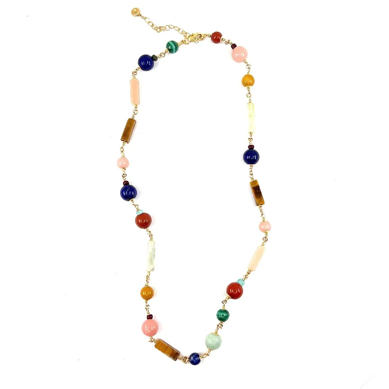 Shop Trending Jewelry With Exclusive Savings Anette 14K Goldfilled Necklace w. Gemstones
