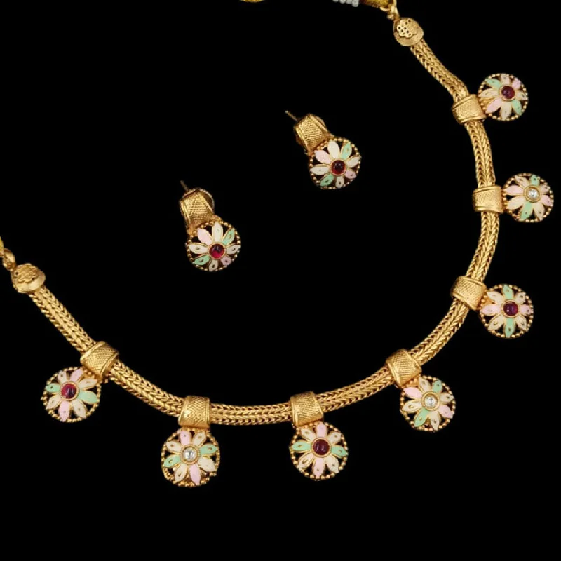 Stunning Jewelry At Even More Stunning Prices Padmawati Bangles Gold Plated Pota Stone And Meenakari Necklace Set