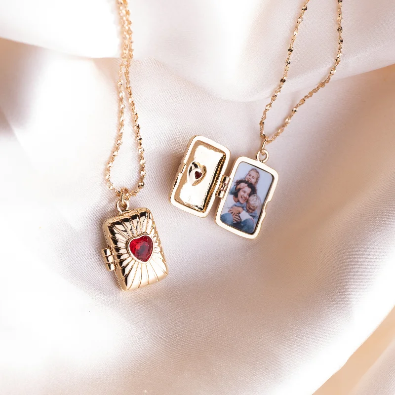 Personalized Jewelry Sale – Unique Pieces At Great Prices Red Heart Book Photo Necklace