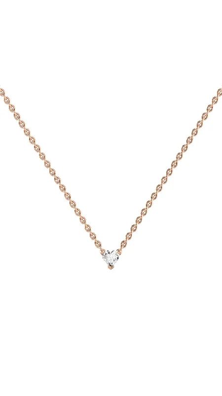 Unmissable Discounts On Timeless Jewelry Pieces Heart 18K Rosegold Necklace w. Lab-grown Diamond