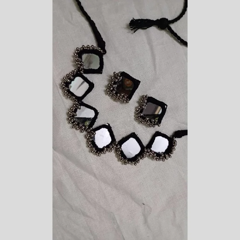 Limited-Time Offer On Elegant Jewelry Pieces Shrijicreation Oxidised Plated Handmade Ghungroo Mirror Necklace Set