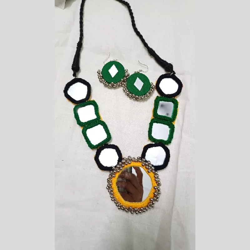 Affordable Glamour – Premium Jewelry At Special Prices Shrijicreation Oxidised Plated Handmade Ghungroo Mirror Necklace Set