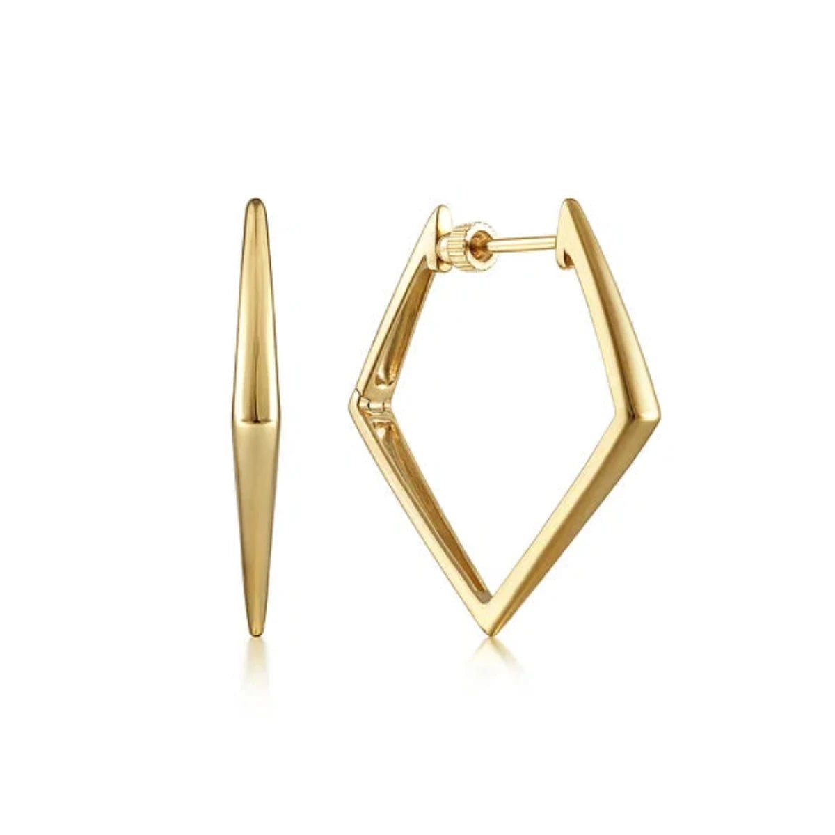 Exclusive Jewelry Discounts – Shop Now For Savings 14K Y Gold 30mm Triangular Classic Hoop Earrings
