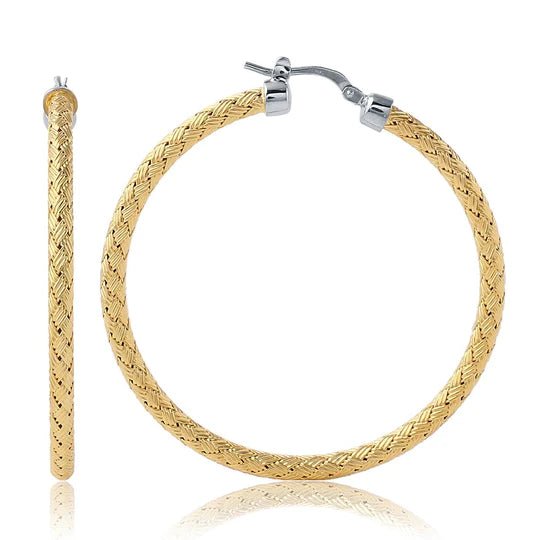 Limited-Stock Jewelry Clearance – Grab Your Favorites Now YGP Sterling 45MM Round Mesh Hoop Earrings