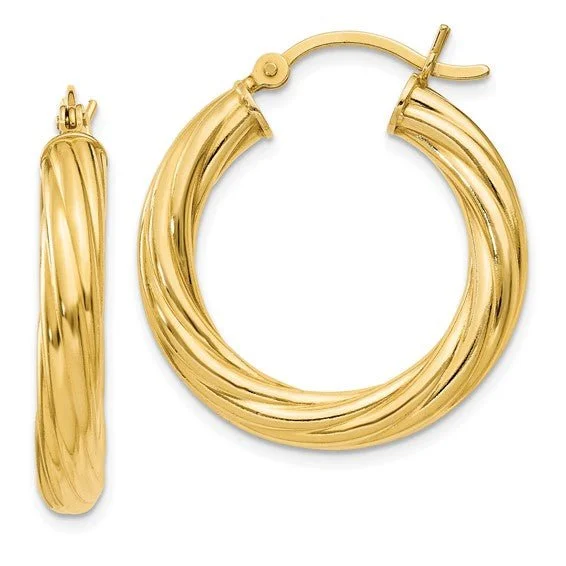 Flash Sale On Exquisite Jewelry – Don't Miss Out YGP Sterling 4x55mm Round Twisted Hoop Earrings