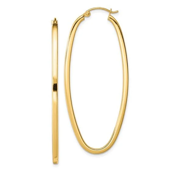 Personalized Jewelry At Special Discount Rates YGP Sterling 52mm Elongated Hoop Earrings