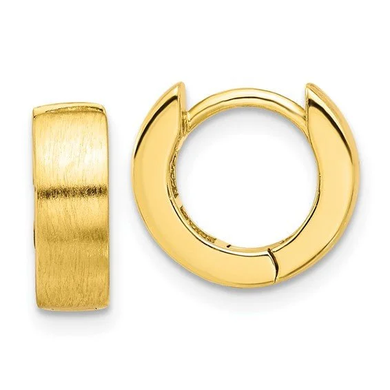 Special Offers On Handcrafted And Designer Jewelry YGP Sterling Brushed 4x13mm Hinged Huggie Hoop Earrings