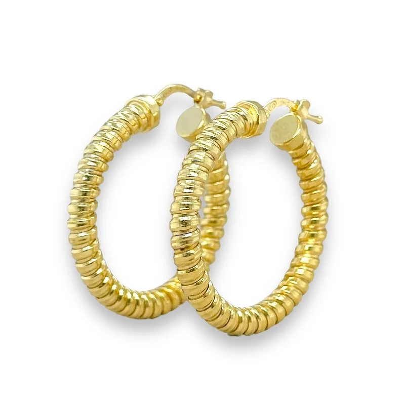 Discounted Luxury Jewelry – Shine Without The Splurge YGP Sterling Tubugas 30MM/4MM Hoop Earring
