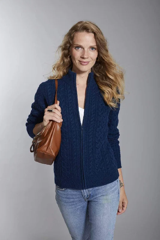 Katy Women's Cable Knit Cashmere Cardigan Sweater