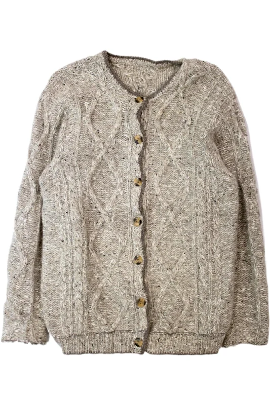 Heather Grey Cable Cardigan