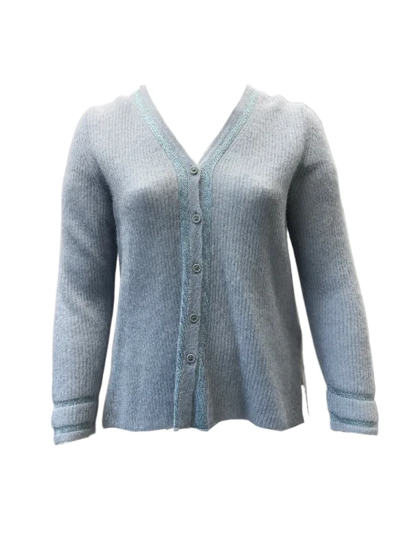 Marina Rinaldi Women's Blue Magnesio Button Closure Cardigan NWT