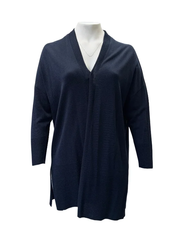 Marina Rinaldi Women's Blue Micaela Open Front Cardigan NWT