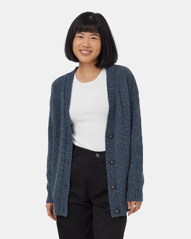 Women's Highline Oversized Button Cardigan - Dark Blue Mirage Heather