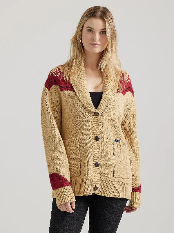 Long Live Shawl Collar Cardigan Sweater - Tan